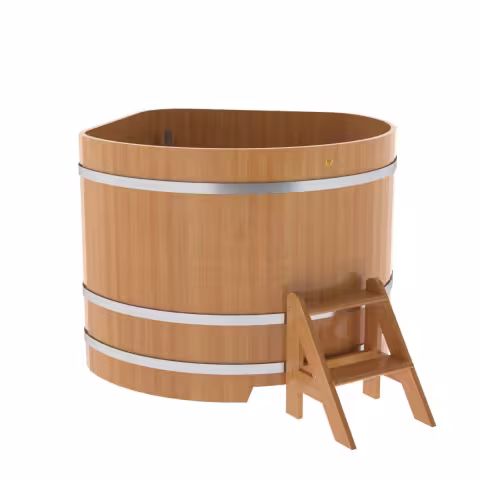 Купель угловая BentWood из лиственницы угловая, натуральная премиум 1370х1370х1100 мм