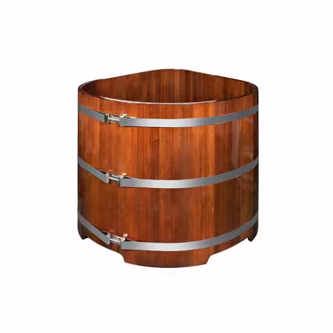 Купель Maestro Woods Угловая, лиственница морёная 1,40x1,40 H=1,10м