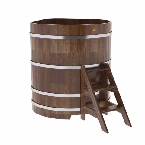 Купель угловая BentWood из сращенных ламелей лиственницы угловая, морёная 1190х1190х1400 мм