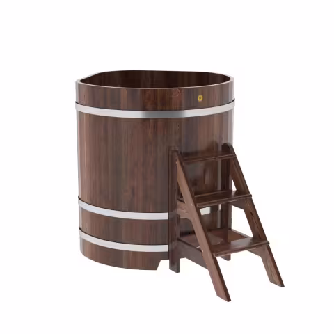 Купель угловая BentWood из лиственницы угловая, морёная премиум 1030х1030х1200 мм