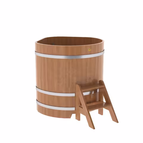 Купель угловая BentWood из дуба угловая, натуральный 1030х1030х1100 мм