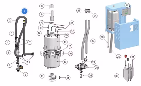 Запчасти для HygroMatik CompactLine C01 (9) E-3221000 Переходник DN20/25 для парового шланга DN25