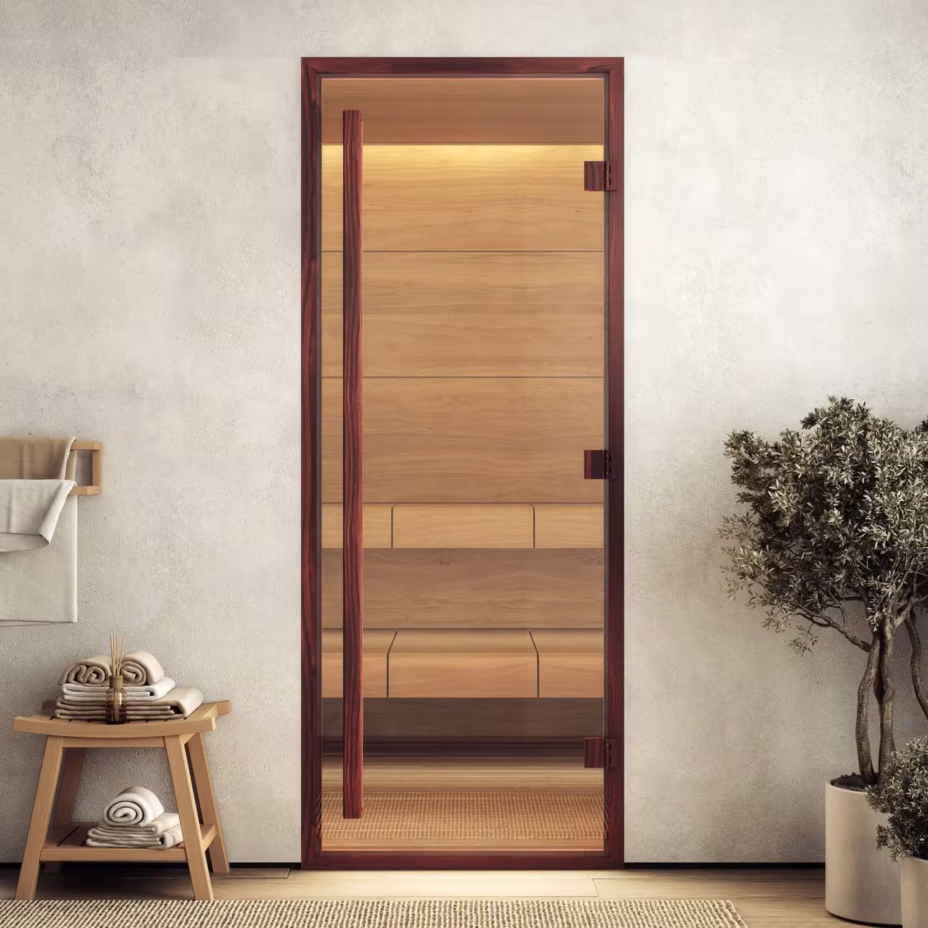 Дверь для хамам Doorwood АРТ Wood 52 Бронза 700х1900 мм