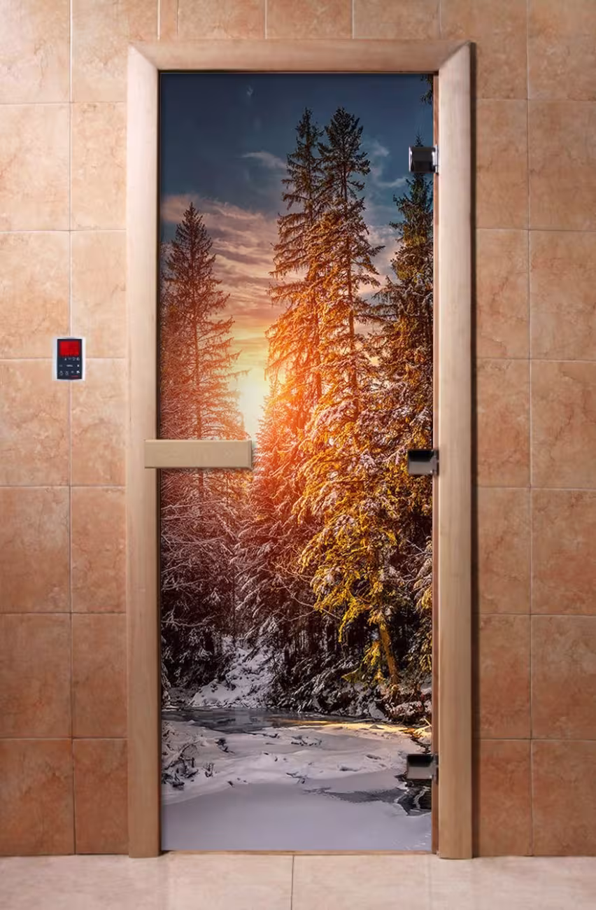 Дверь для бани и сауны Doorwood с фотопечатью A093 800х2000 мм