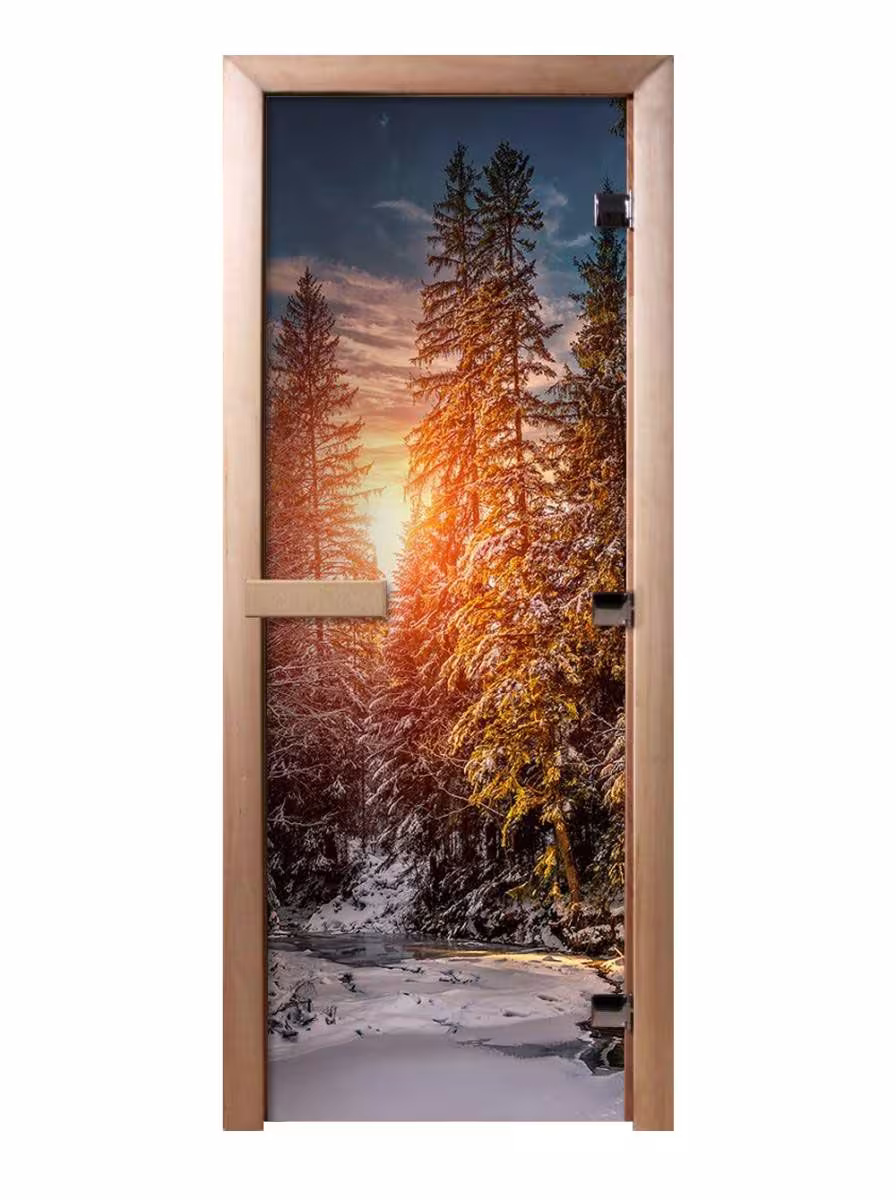 Дверь для сауны Maestro Woods Зимний закат 700х2000 левая
