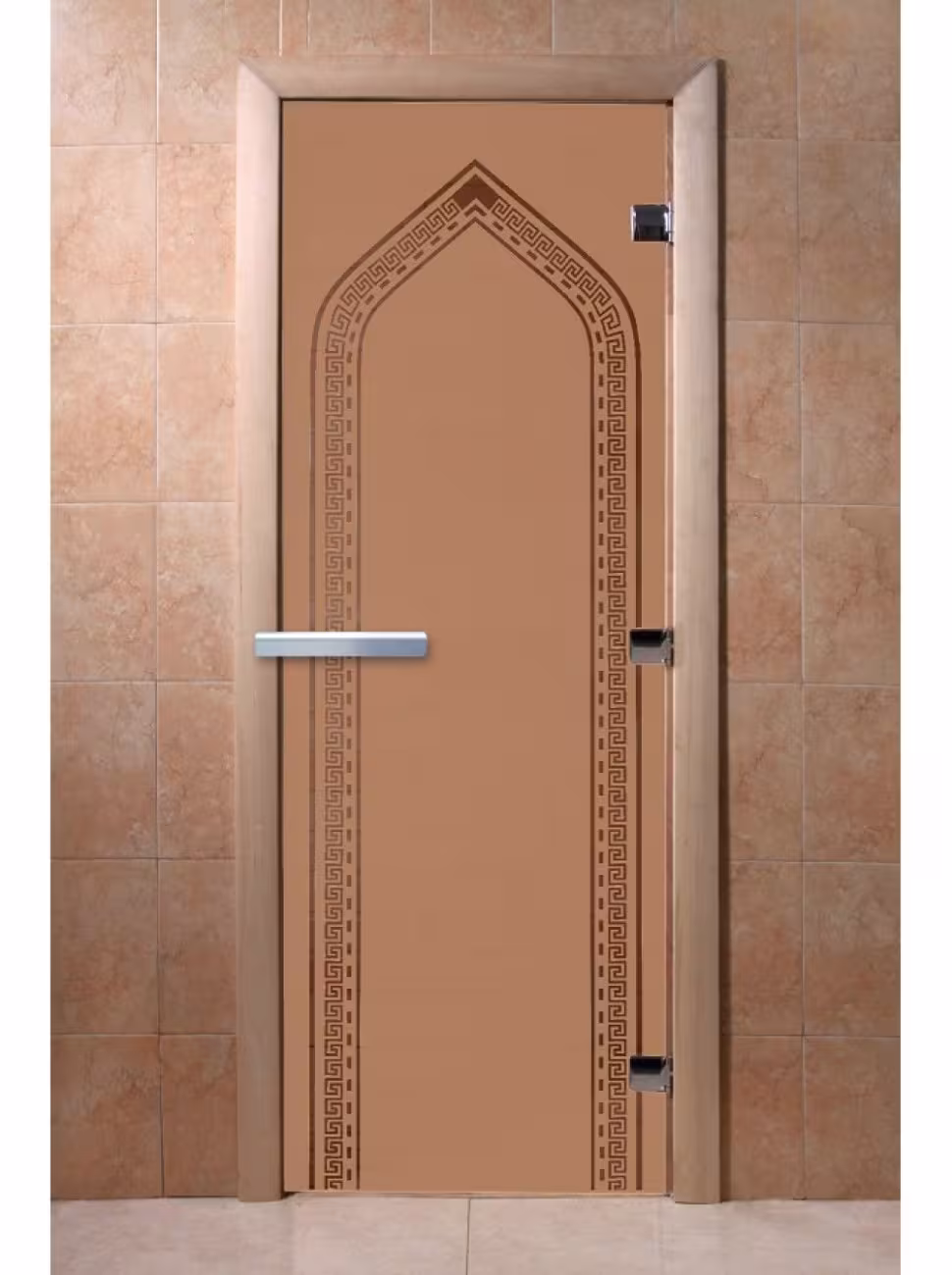 Дверь для бани и сауны Doorwood "Арка бронза матовая" 600х1900 мм