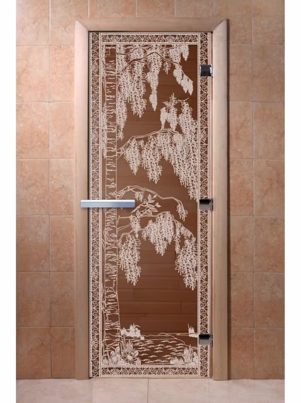 Дверь для бани и сауны Doorwood "Березка бронза" 700х1800 мм