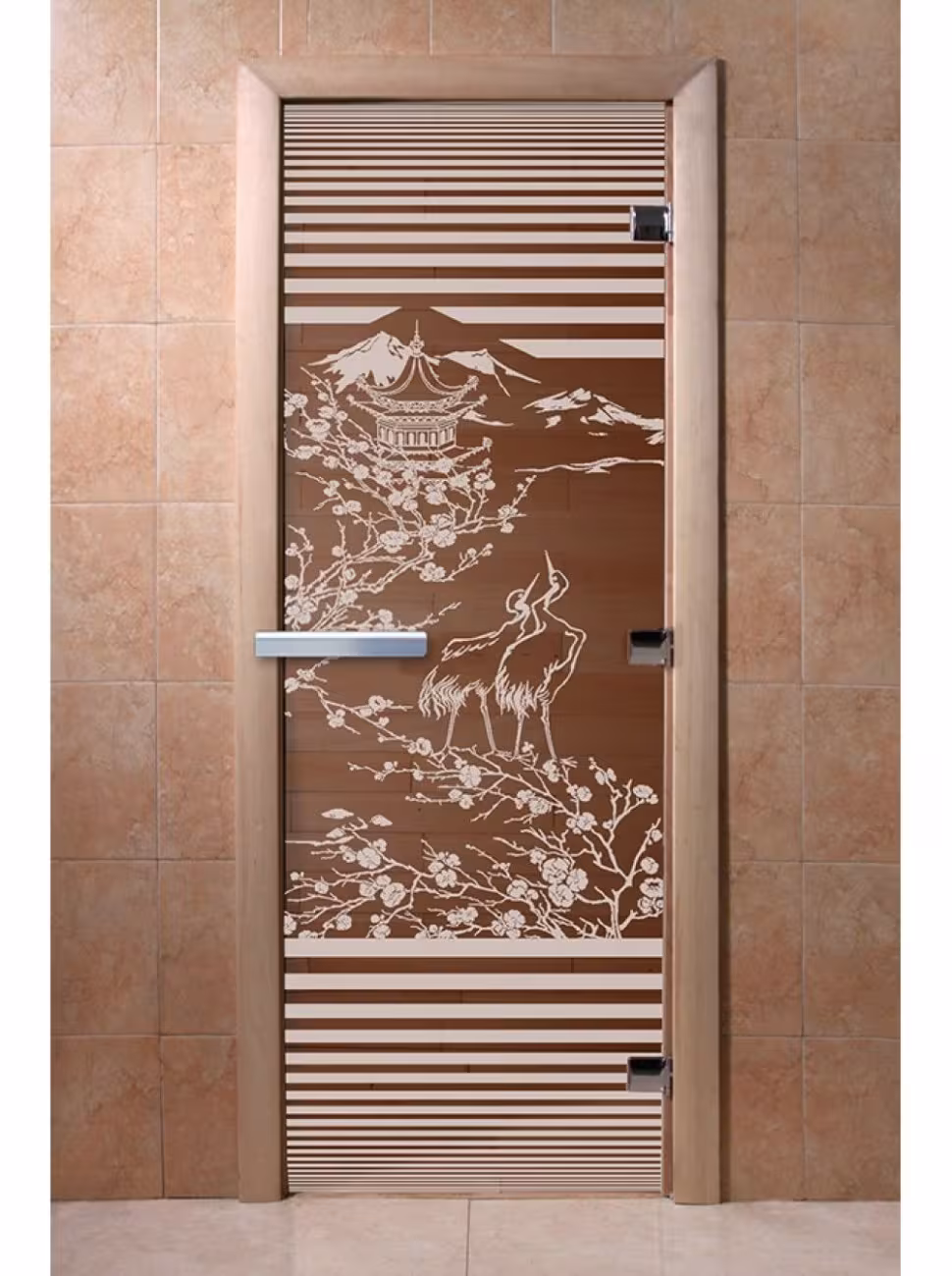 Дверь для бани и сауны Doorwood "Япония бронза" 800х1800 мм