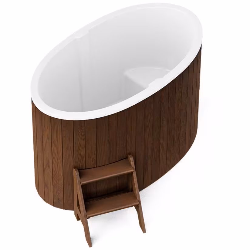 Овальная купель POLARSPA STANDART 98 3D-отделка термобереза