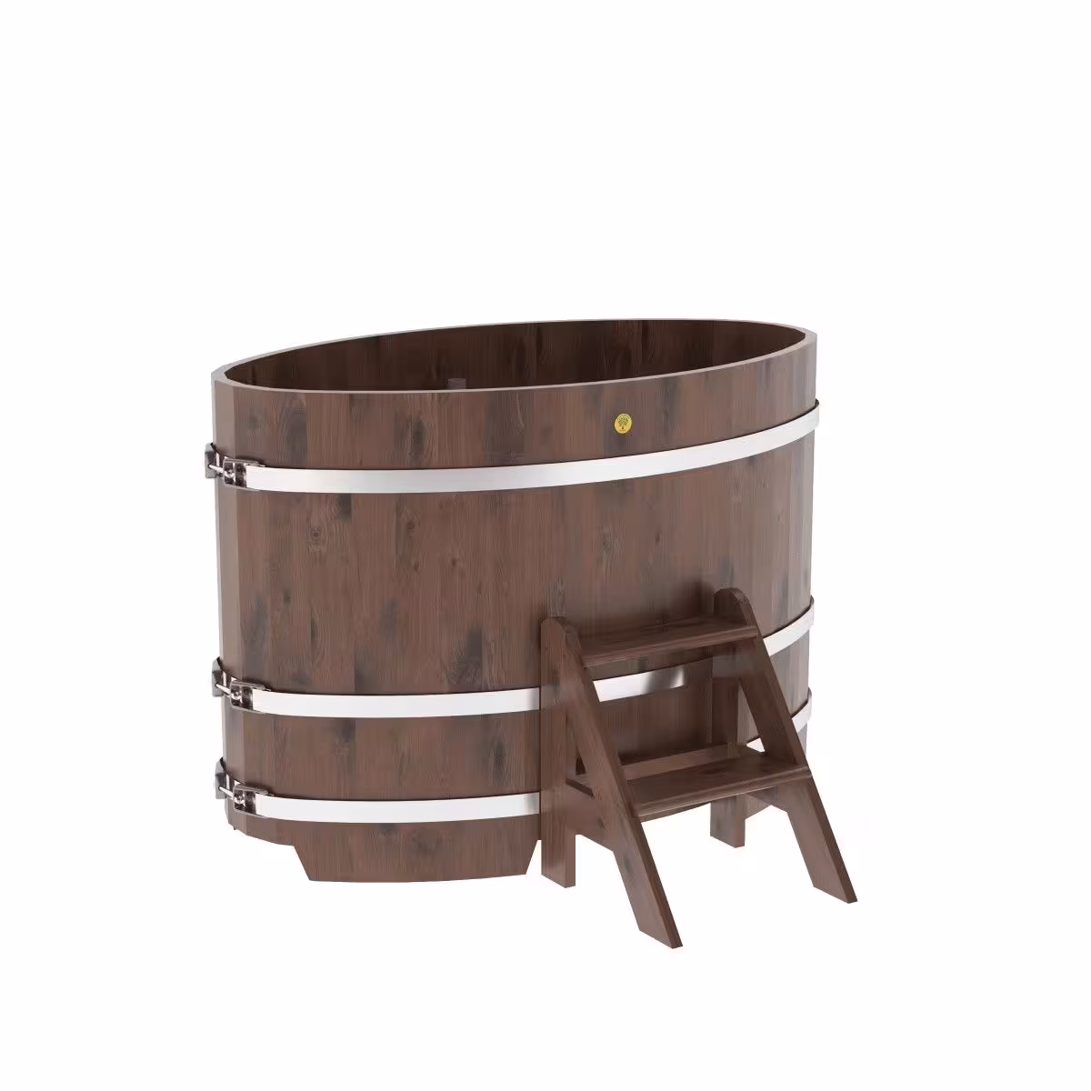 Купель овальная BentWood из дуба овальная, морёный рустик 800х1420х1200 мм