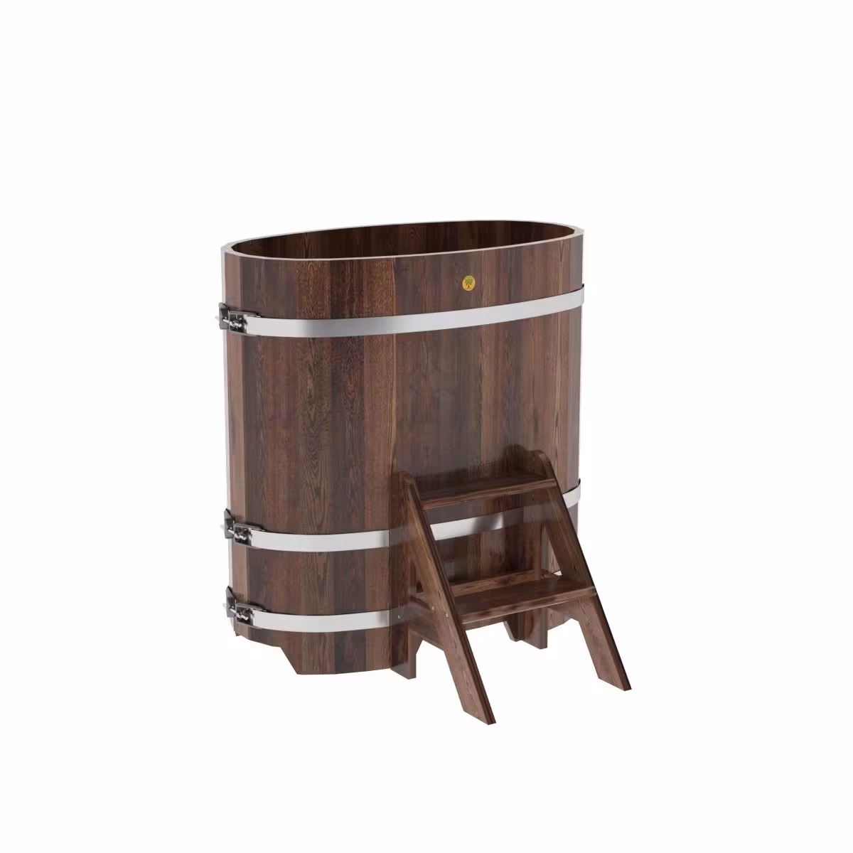 Купель овальная BentWood из лиственницы овальная, морёная премиум 590х1060х1100 мм