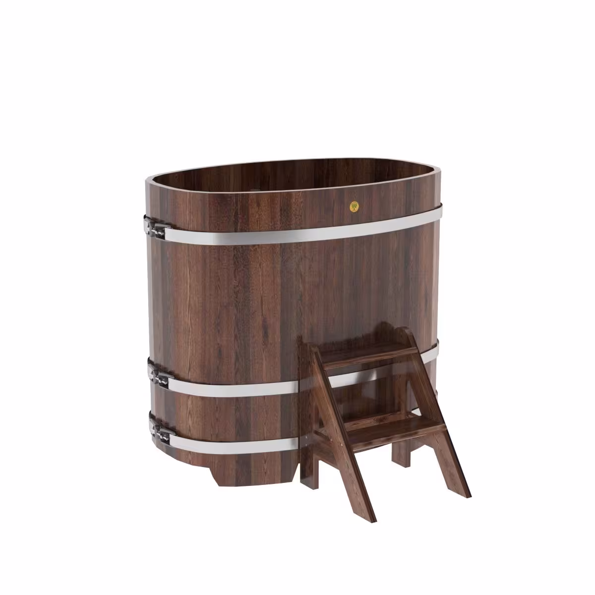 Купель овальная BentWood из лиственницы овальная, морёная премиум 760х1160х1100 мм
