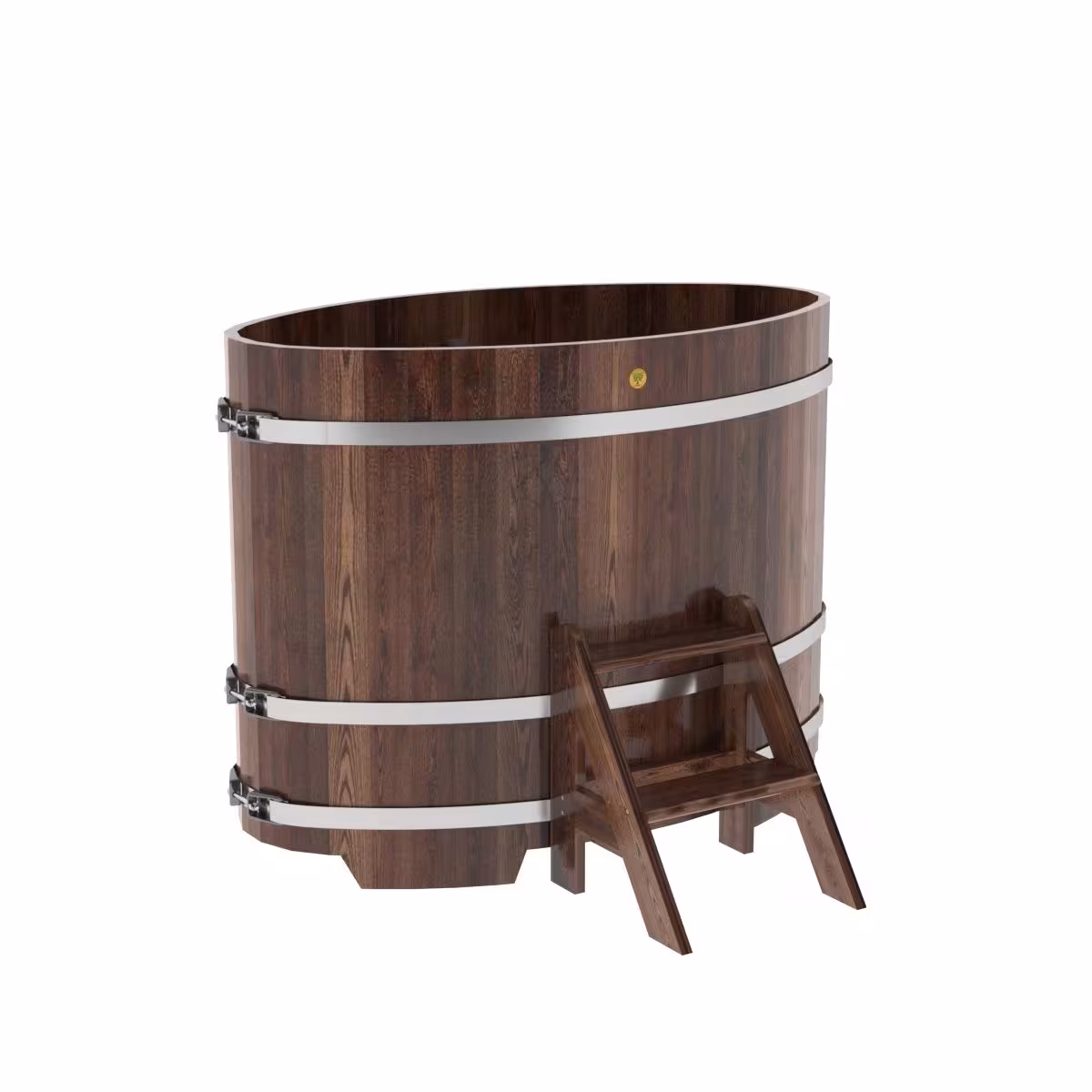 Купель овальная BentWood из лиственницы овальная, морёная премиум 800х1420х1100 мм