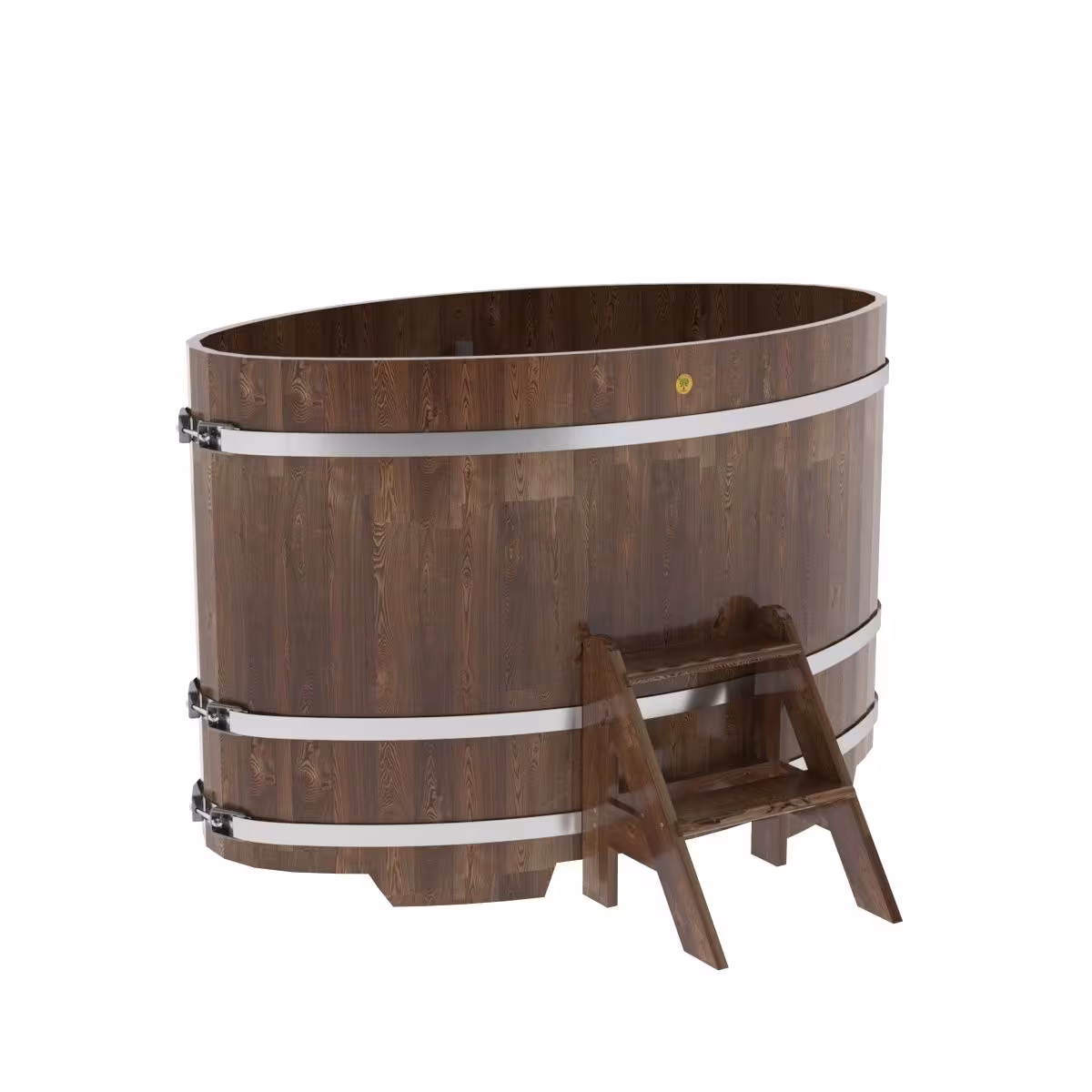 Купель овальная BentWood из лиственницы овальная, морёная премиум 920х1660х1100 мм