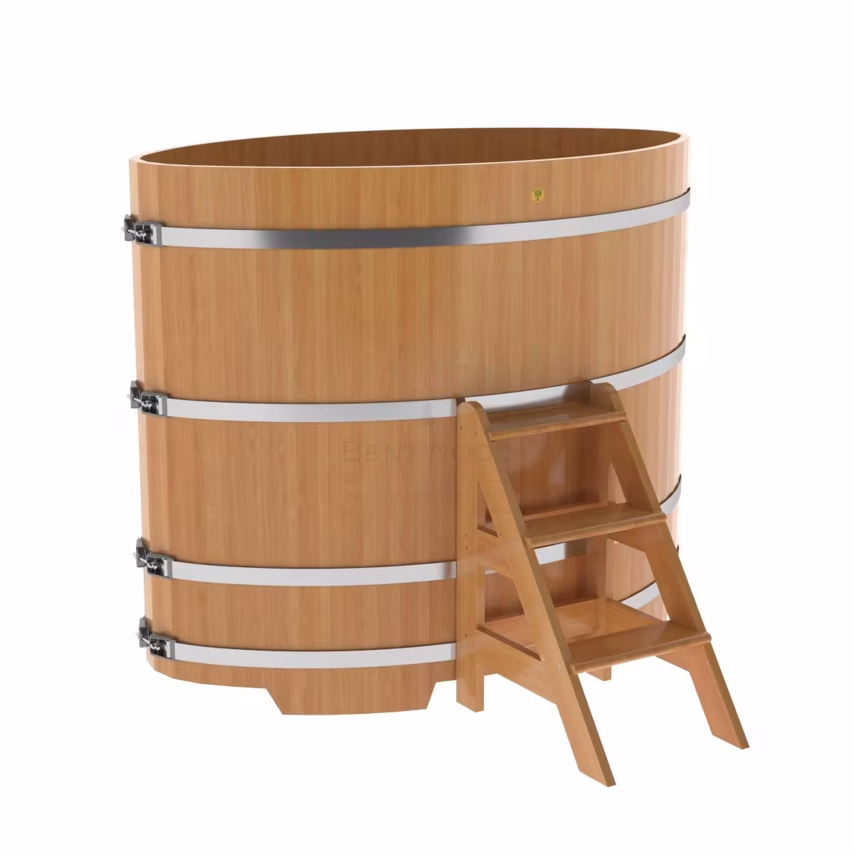 Купель овальная BentWood из лиственницы овальная, натуральная премиум 1020х1680х1400 мм