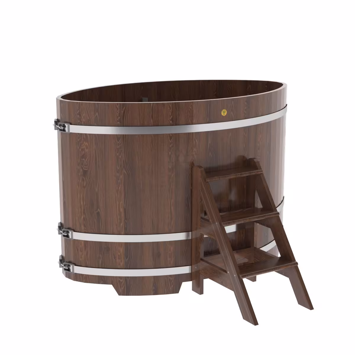 Купель овальная BentWood из дуба овальная, морёный 1020х1680х1200 мм