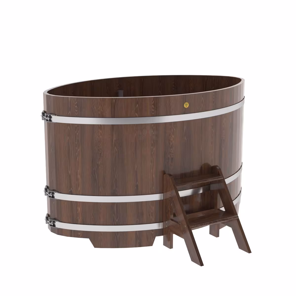 Купель овальная BentWood из дуба овальная, морёный 1080х1750х1100 мм