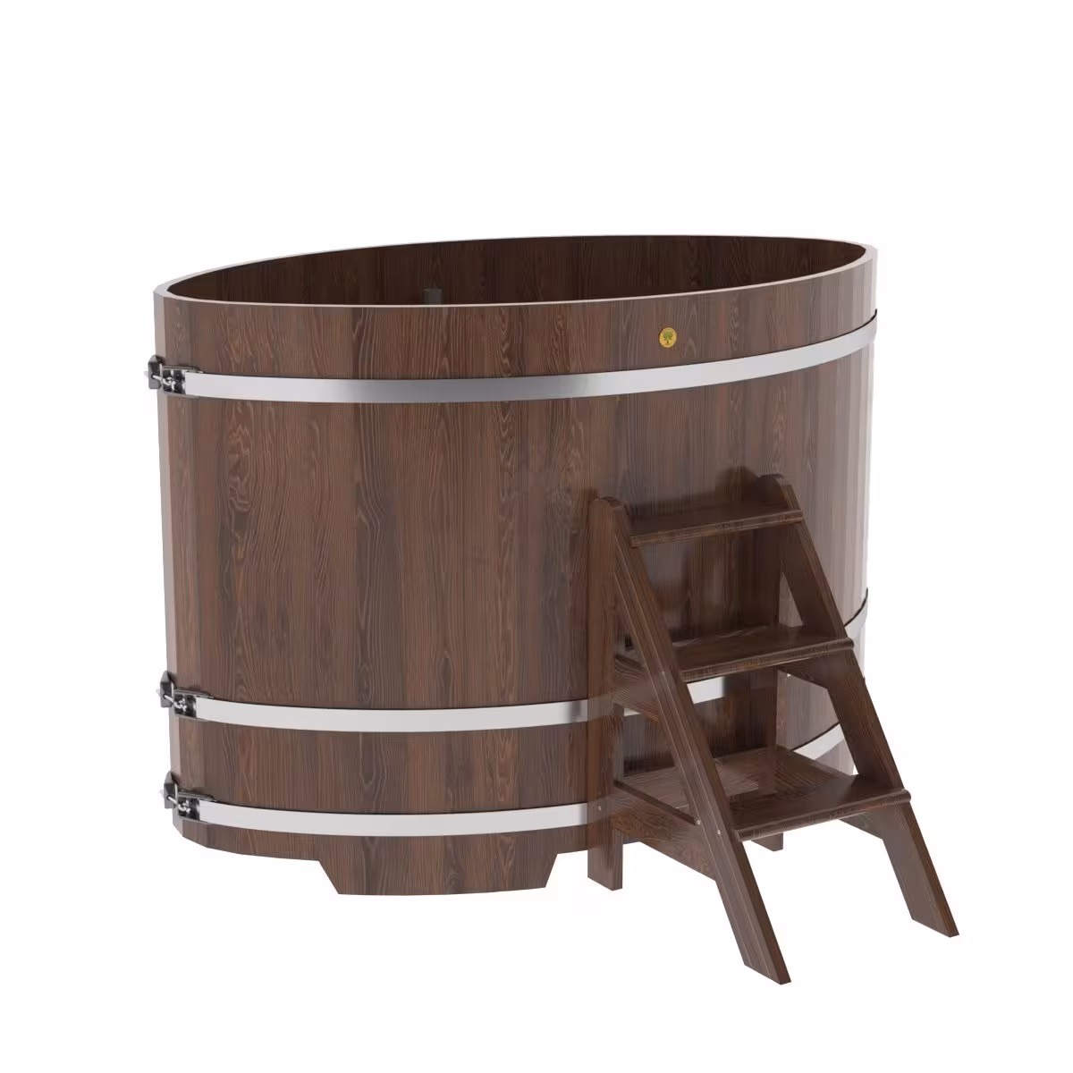 Купель овальная BentWood из дуба овальная, морёный 1080х1750х1200 мм