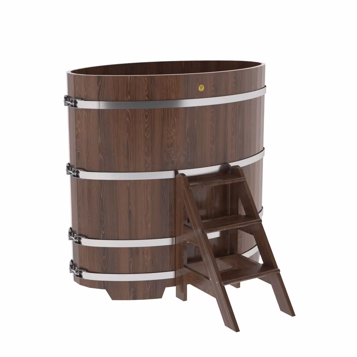 Купель овальная BentWood из дуба овальная, морёный 800х1420х1400 мм