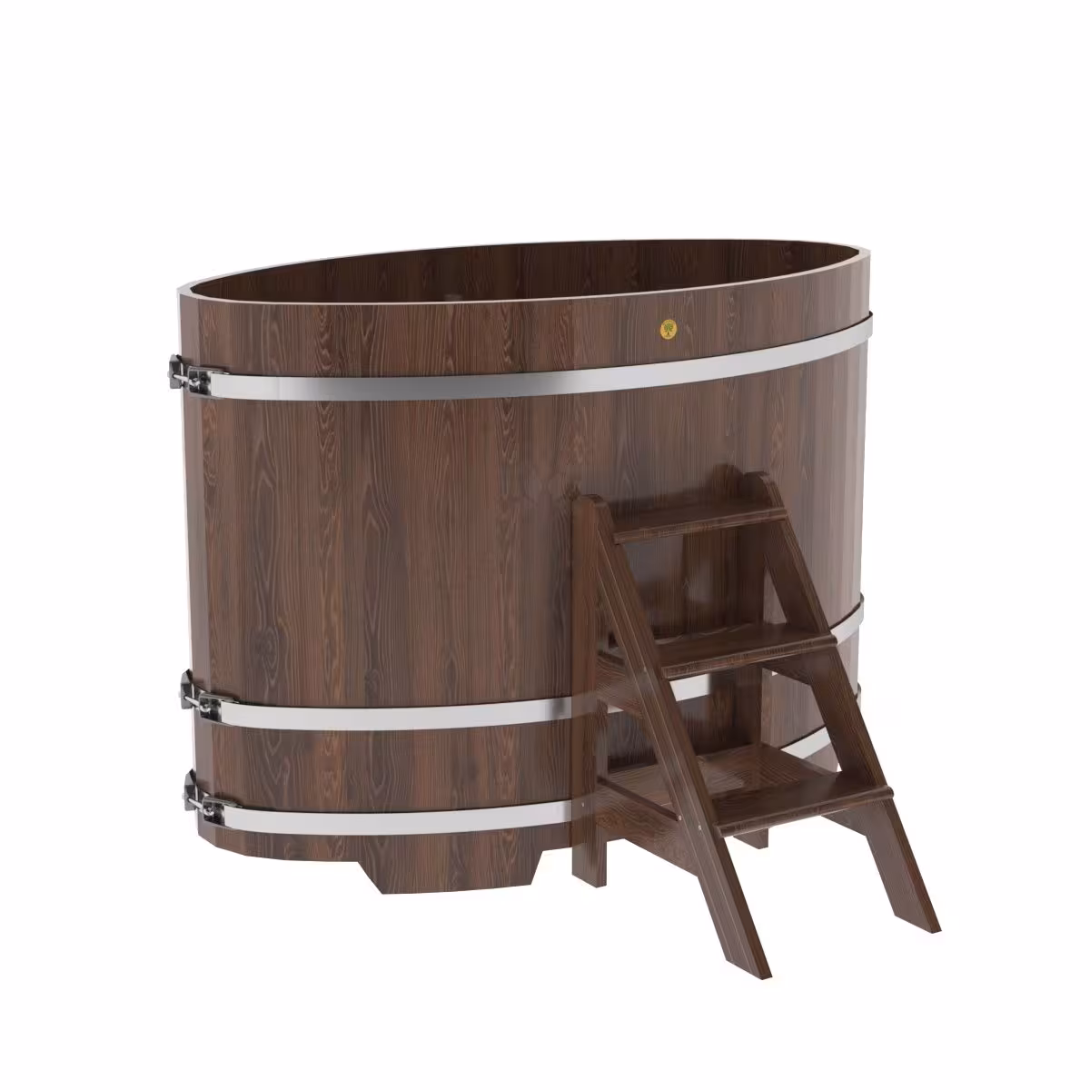 Купель овальная BentWood из дуба овальная, морёный 920х1660х1200 мм