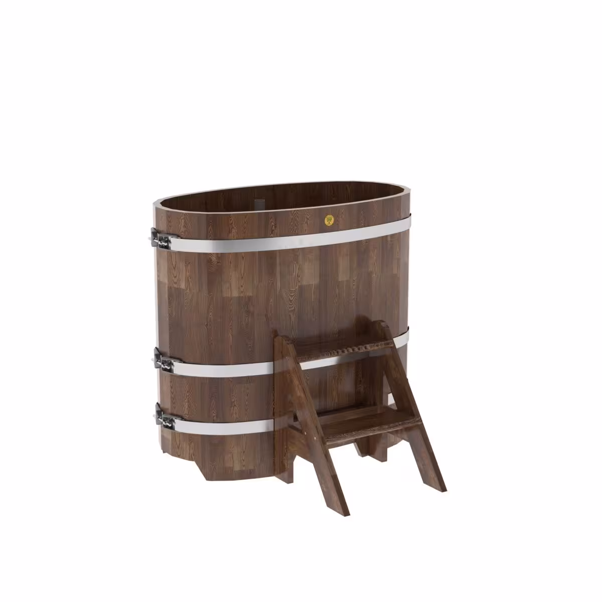 Купель овальная BentWood из сращенных ламелей лиственницы овальная, морёная 590х1060х1000 мм