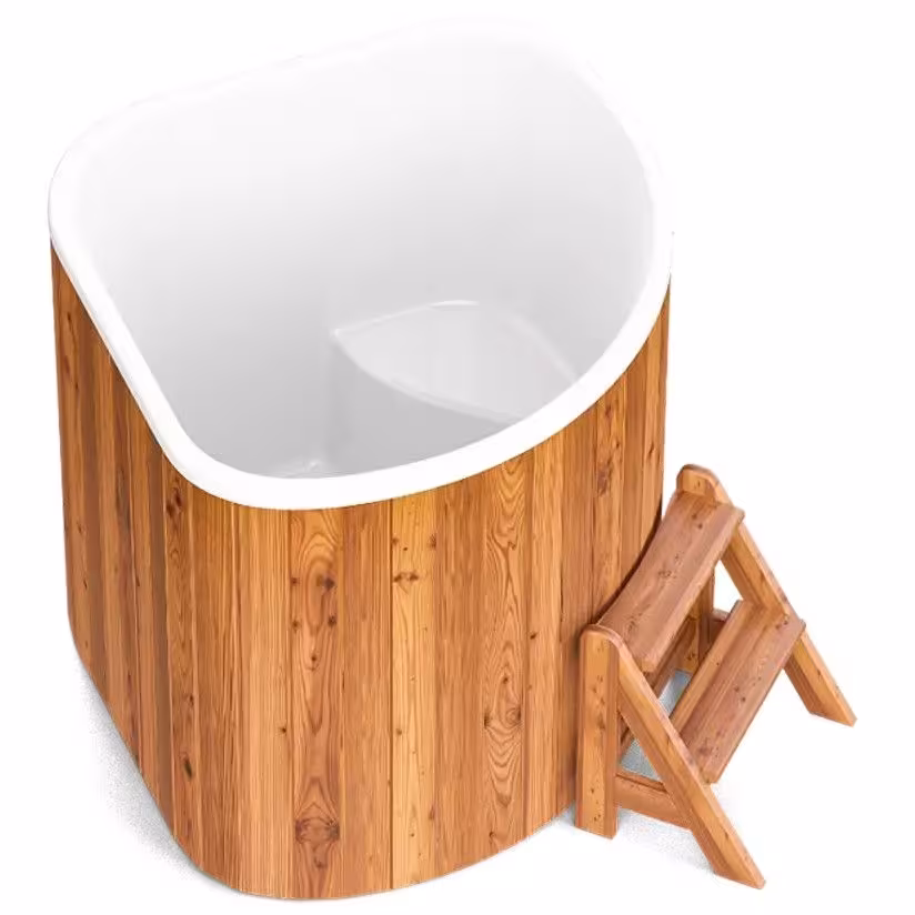 Угловая купель POLARSPA CORNER 130 SMALL термобереза светлая