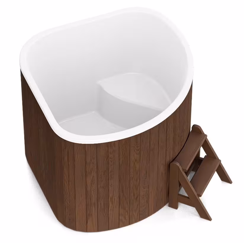 Угловая купель POLARSPA CORNER 160 BIG 3D-отделка термобереза