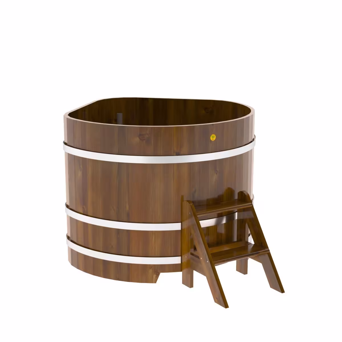 Купель угловая BentWood из лиственницы угловая, морёная рустик 1190х1190х1200 мм