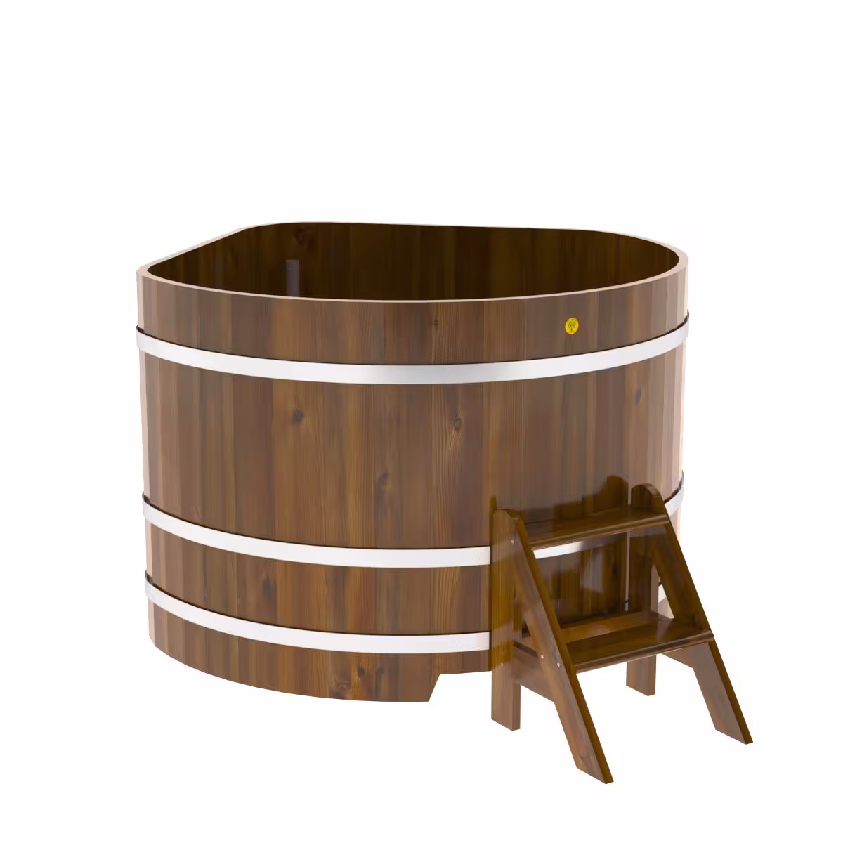 Купель угловая BentWood из лиственницы угловая, морёная рустик 1370х1370х1200 мм