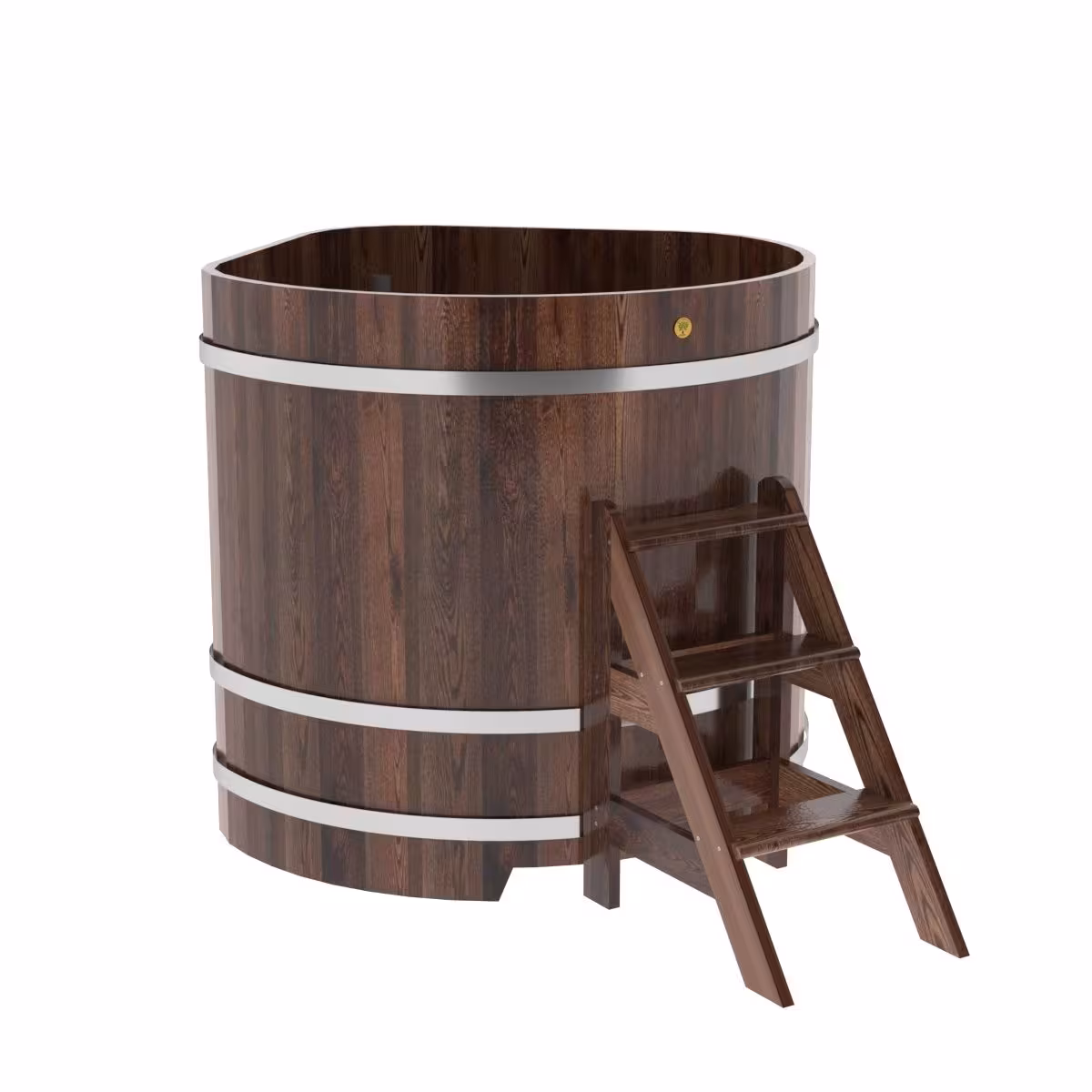 Купель угловая BentWood из лиственницы угловая, морёная премиум 1190х1190х1400 мм