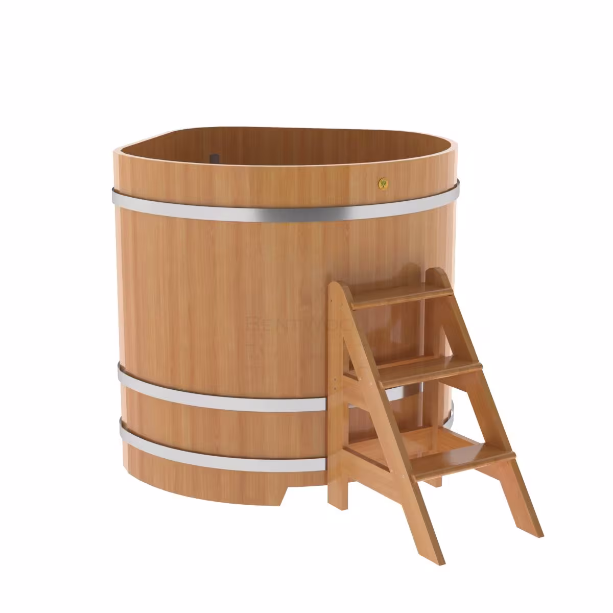 Купель угловая BentWood из лиственницы угловая, натуральная премиум 1190х1190х1200 мм