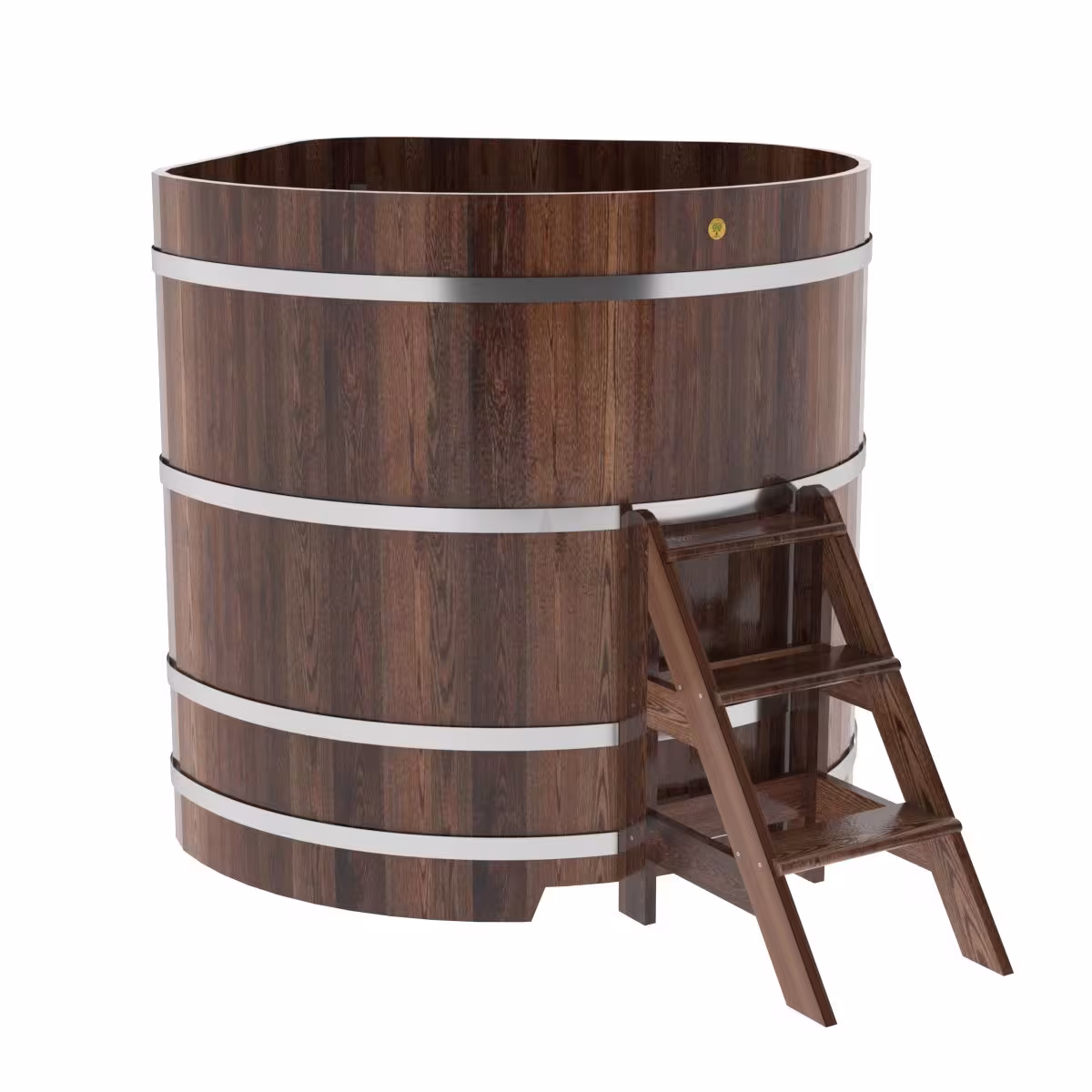Купель угловая BentWood из лиственницы угловая, морёная премиум 1370х1370х1400 мм