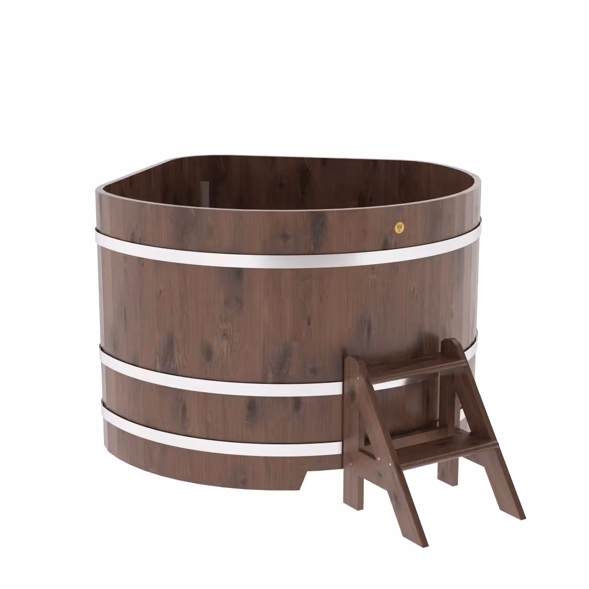 Купель угловая BentWood из дуба угловая, морёный рустик 1370х1370х1000 мм