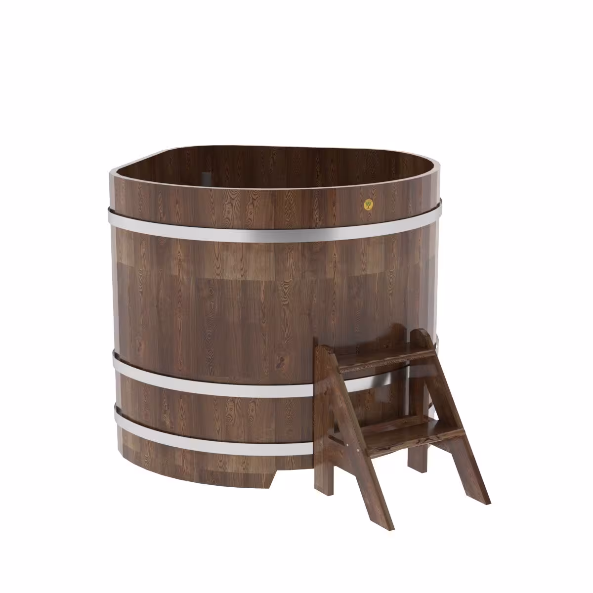 Купель угловая BentWood из сращенных ламелей лиственницы угловая, морёная 1190х1190х1100 мм