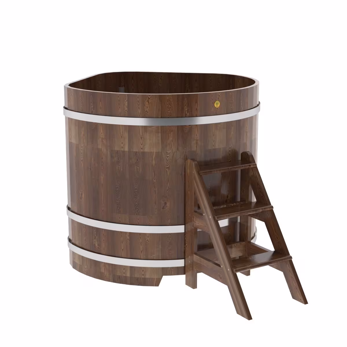 Купель угловая BentWood из сращенных ламелей лиственницы угловая, морёная 1190х1190х1200 мм