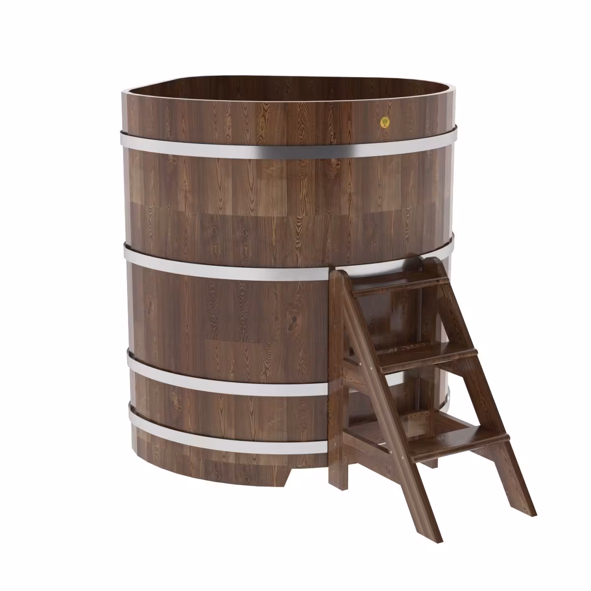 Купель угловая BentWood из сращенных ламелей лиственницы угловая, морёная 1190х1190х1400 мм