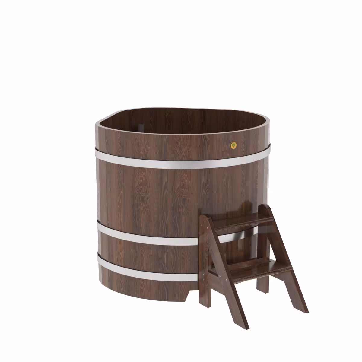 Купель угловая BentWood из дуба угловая, морёный 1030х1030х1000 мм