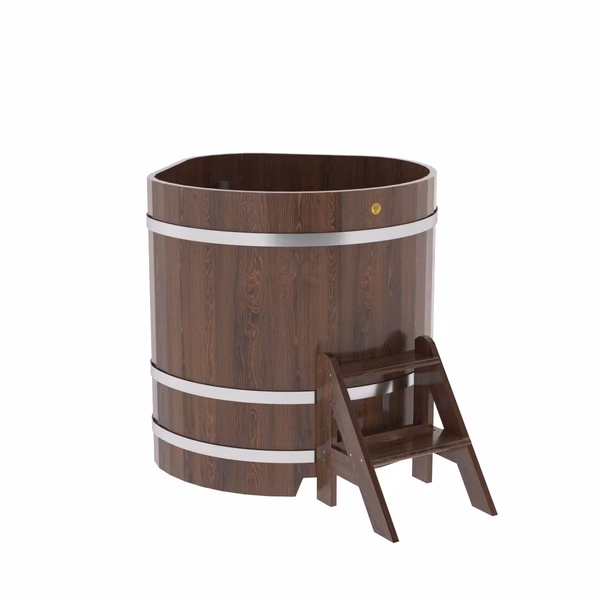 Купель угловая BentWood из дуба угловая, морёный 1030х1030х1100 мм