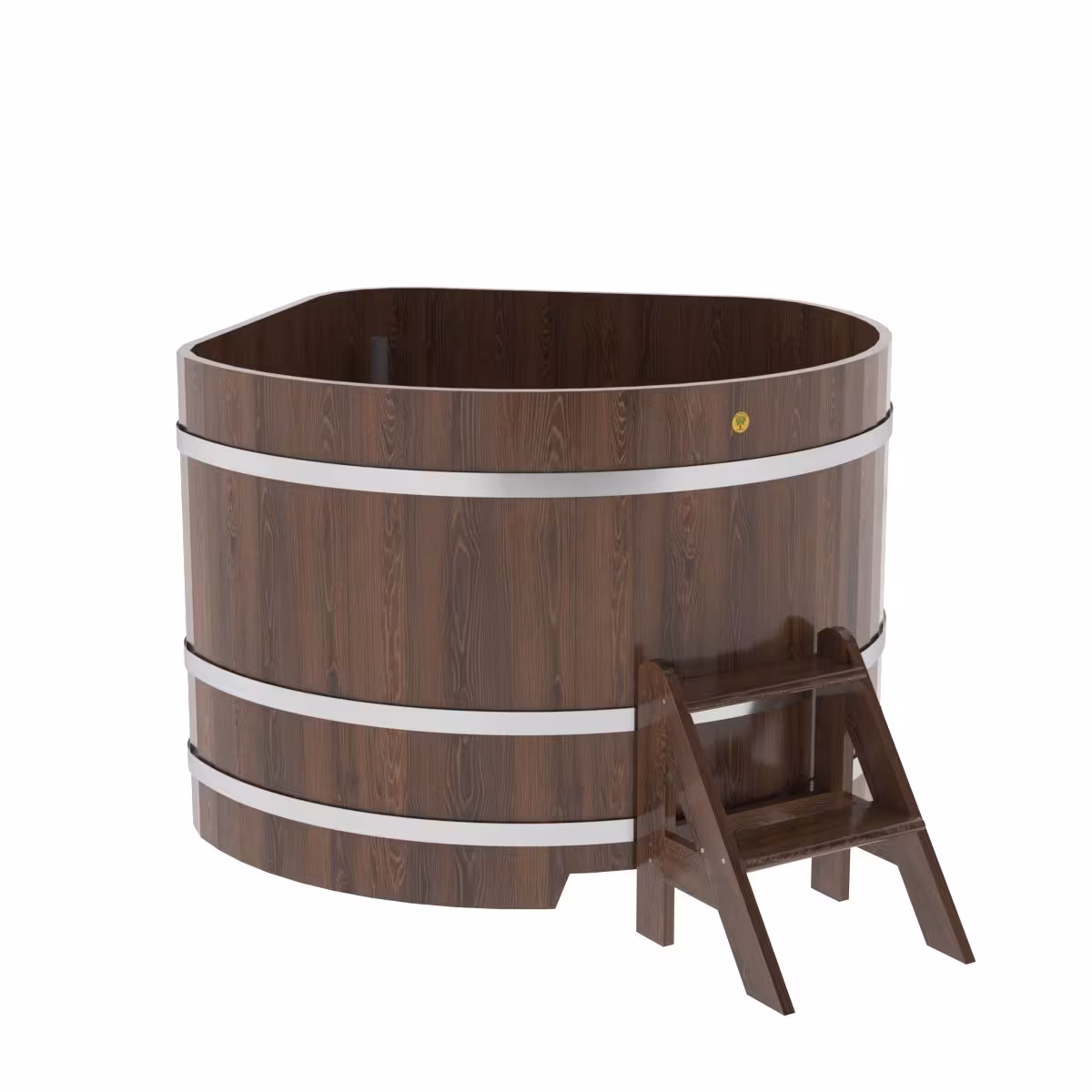Купель угловая BentWood из дуба угловая, морёный 1370х1370х1000 мм