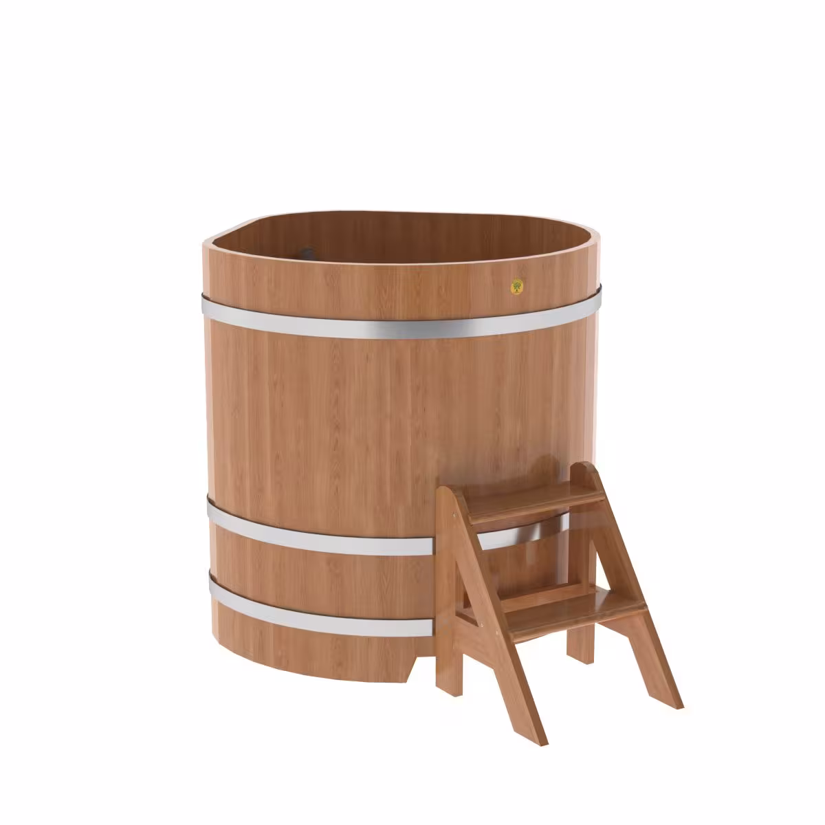 Купель угловая BentWood из дуба угловая, натуральный 1030х1030х1100 мм