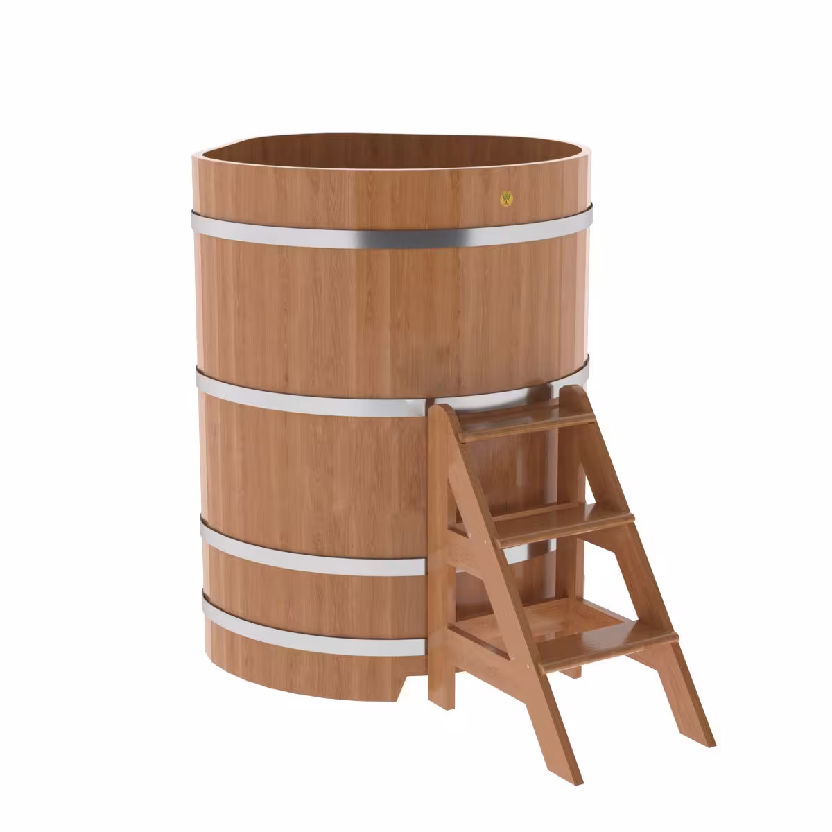 Купель угловая BentWood из дуба угловая, натуральный 1030х1030х1400 мм