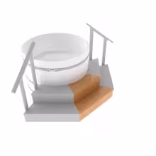 Подиум для купели BENTWOOD лиственница, сегмент 1/8