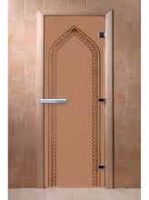 Дверь для бани и сауны Doorwood "Арка бронза матовая"