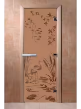 Дверь для бани и сауны Doorwood "Камышовый рай бронза матовая"