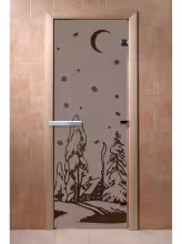 Дверь для бани и сауны Doorwood "Зима черный жемчуг матовая"