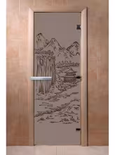 Дверь для бани и сауны Doorwood "Китай черный жемчуг матовая"