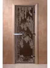 Дверь для бани и сауны Doorwood "Березка черный жемчуг"