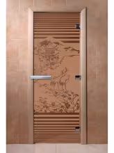 Дверь для бани и сауны Doorwood "Япония бронза матовая"
