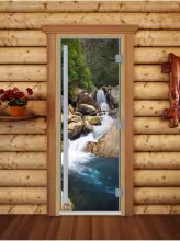 Дверь для бани и сауны Doorwood Престиж Фотопечать А100