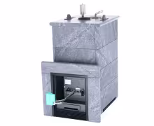Газо-дровяная печь ИзиСтим Геленджик (в полноценном кожухе) сталь AISI 430 комплектация с ГГУ-40
